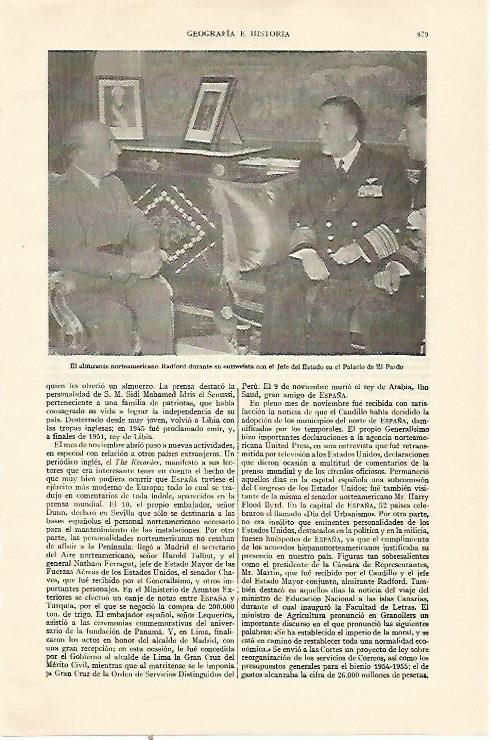 LAMINA ESPASA 22050: Franco y el almirante Radford