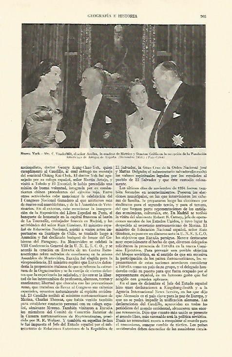 LAMINA ESPASA 22062: Recepcion en la Fundacion Americana de Amigos de España