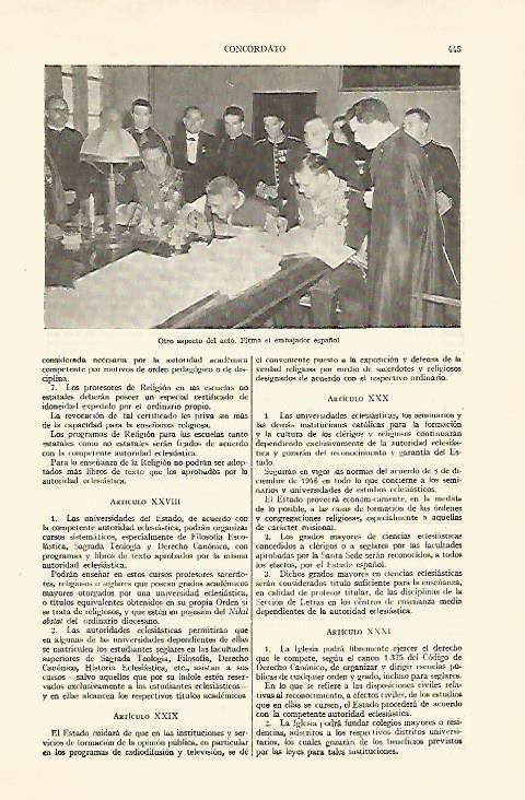 LAMINA ESPASA 22065: Firma del Concordato del embajador de España