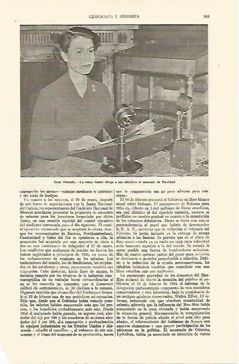 LAMINA ESPASA 22085: Isabel II dando el mensaje de Navidad