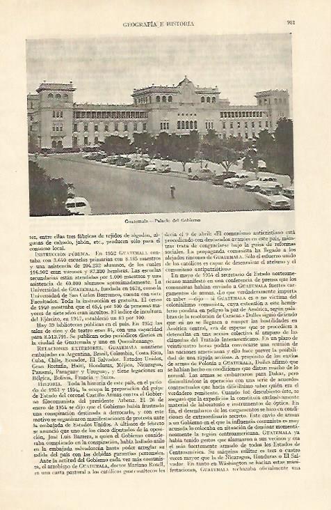 LAMINA ESPASA 22091: Palacio del Gobierno de Guatemala