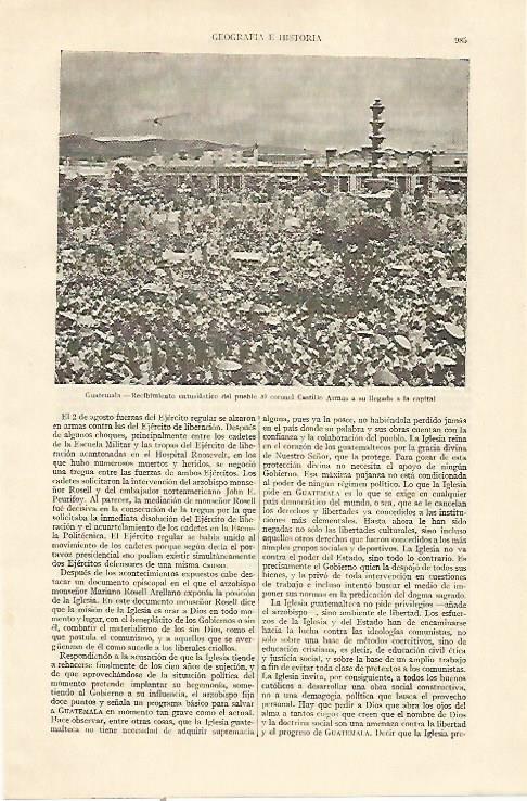 LAMINA ESPASA 22092: El Coronoel Castillo en Guatemala