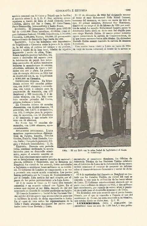 LAMINA ESPASA 22105: El rey Idris de Libia y la reina Isabel de Inglaterra