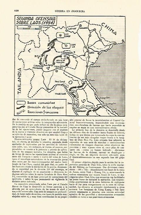 LAMINA ESPASA 22153: Mapa de la segunda ofensiva sobre Laos