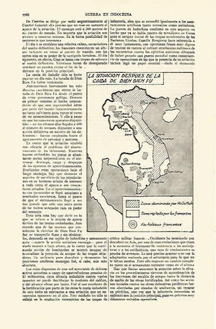 LAMINA ESPASA 22155: Mapa de la caida de Dien Bien Fu