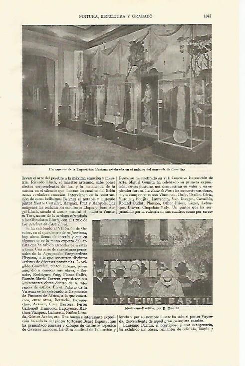 LAMINA ESPASA 22177: Exposicion Mariana en el palacio del Marques de Comillas