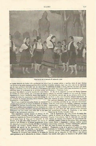 LAMINA ESPASA 22203: Escena de la zarzuela El gaitero de Gijon