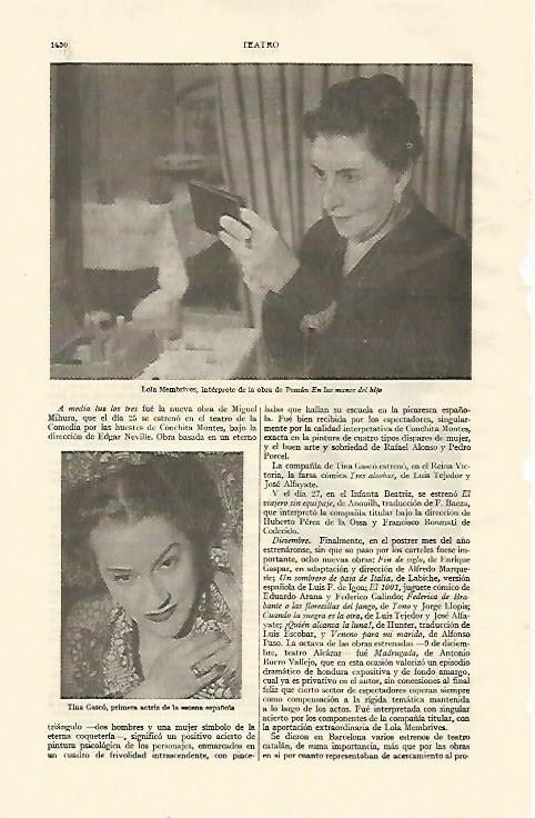 LAMINA ESPASA 22204: Lola Membrives y Tina Gasco
