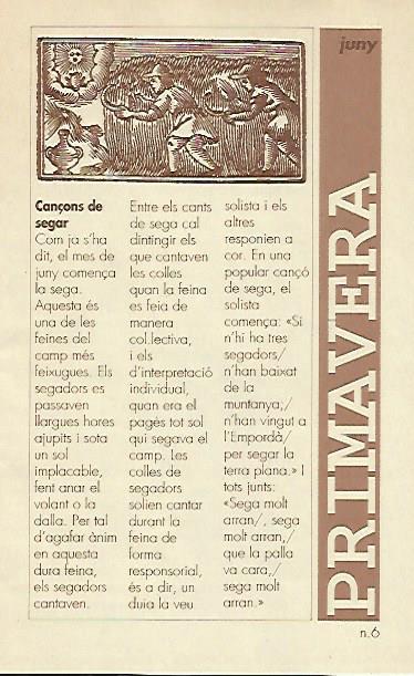 LIBRITO 7005: Cançons de segar. Numero 6