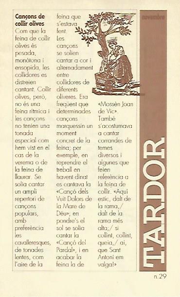 LIBRITO 7027: Cançons de collir olives. Numero 29