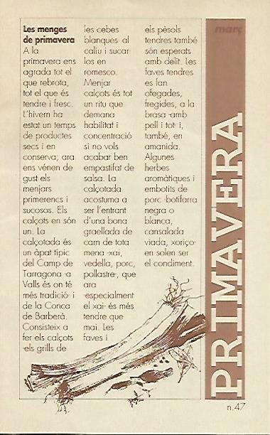 LIBRITO 7044: Les menges de primavera. Numero 47