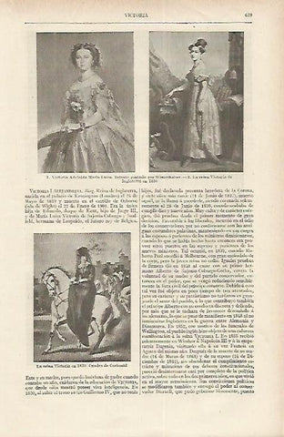 LAMINA DE ESPASA 241: Retratos de diferentes reinas llamadas Victoria