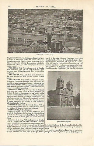 LAMINA ESPASA 2456: Vista general de La Felguera Oviedo