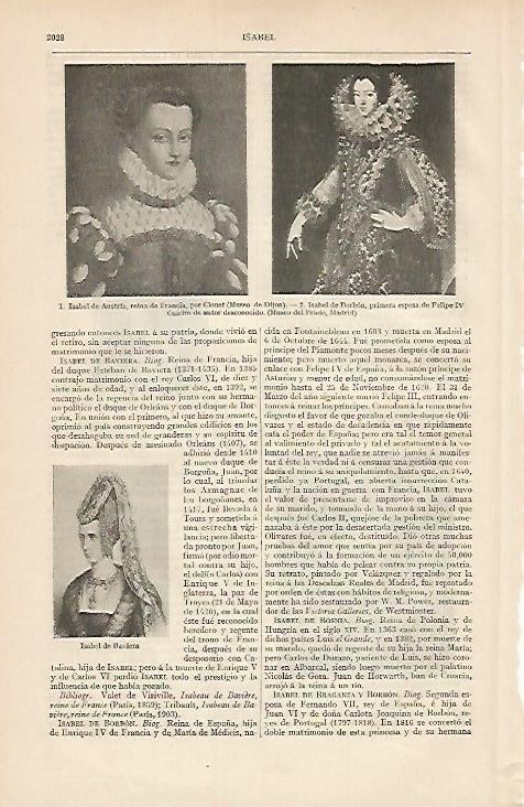 LAMINA ESPASA 7241: Isabel de Borbon Isabel de Austria e Isabel de Baviera
