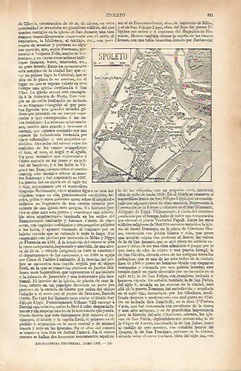 LAMINA ESPASA 7427: Plano de Spoleto Italia