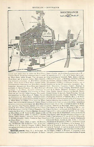 LAMINA ESPASA 8603: Plano de Montblanch Tarragona