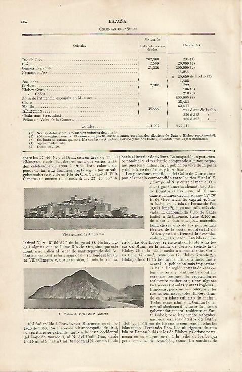 LAMINA ESPASA 10229: Vista de Alhucemas y del Peñon de Velez de la Gomera