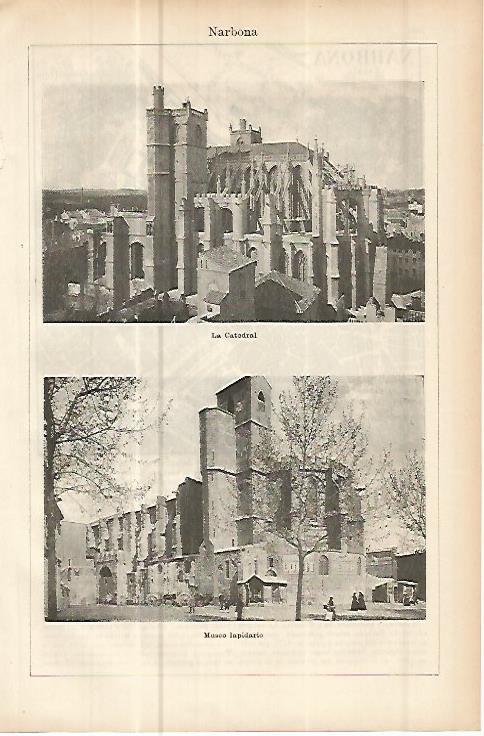 LAMINA ESPASA 10733: Catedral y Museo de Narbona Francia