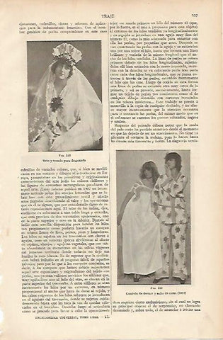 LAMINA ESPASA 11078: Vestido de novia y pijamas de 1927