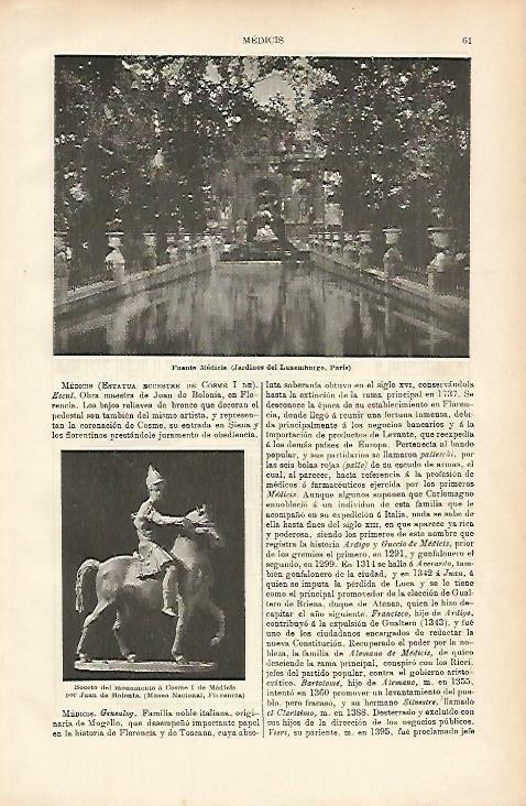 LAMINA ESPASA 11937: Fuente Medicis en Paris