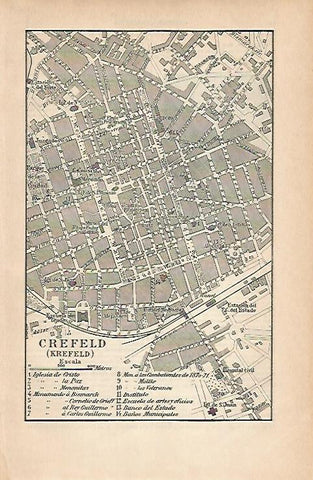 LAMINA ESPASA Alemania 14164: Plano de Krefeld Alemania