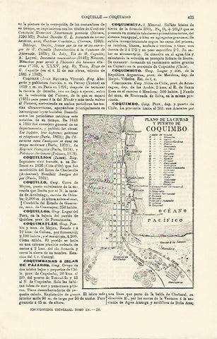 LAMINA ESPASA 14914: Plano de Coquimbo Chile