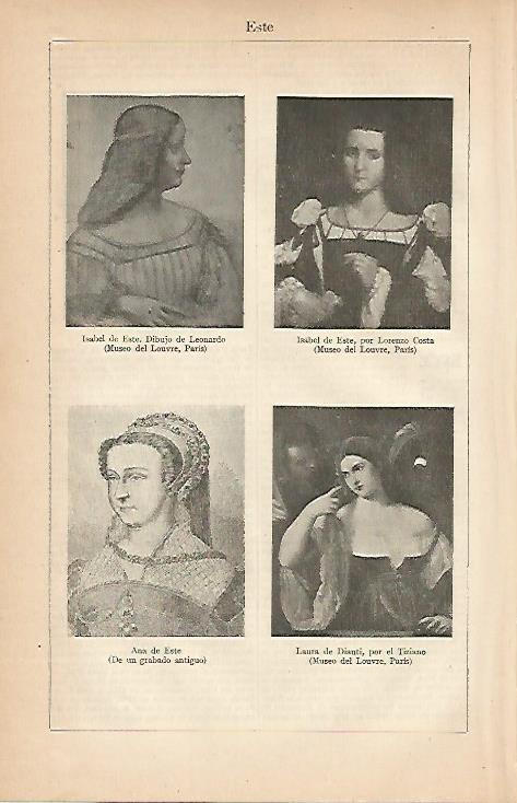 LAMINA ESPASA 7875: Retratos de Isabel de Este Ana de Este y Laura de Dianti