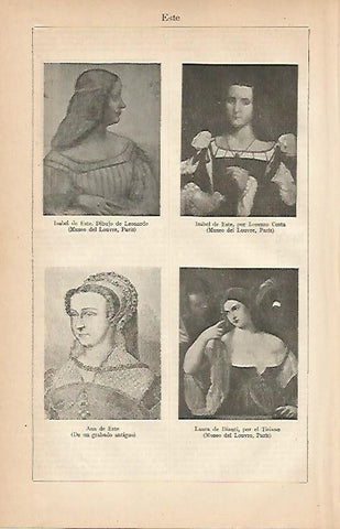 LAMINA ESPASA 7875: Retratos de Isabel de Este Ana de Este y Laura de Dianti