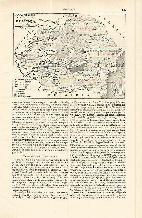 LAMINA ESPASA 17048: Mapa minero de Rumania