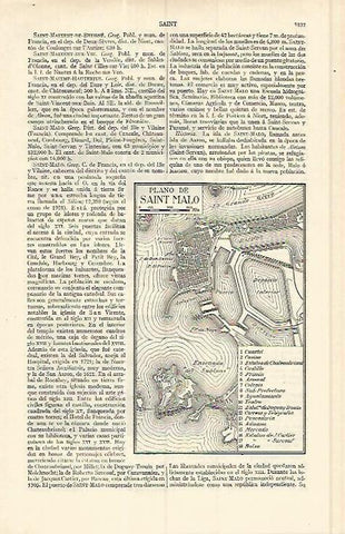 LAMINA ESPASA 17199: Plano de Saint Malo Francia