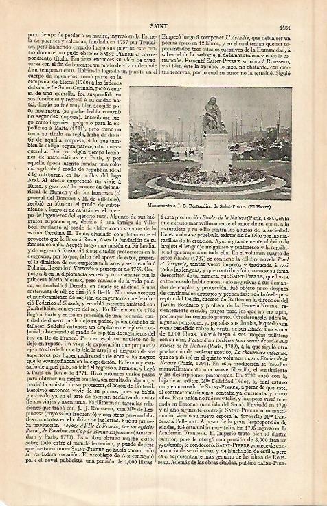 LAMINA ESPASA 17227: Monumento a Bernardino en El Havre