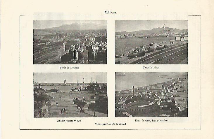 LAMINA ESPASA 18552: Vistas parciales de Malaga