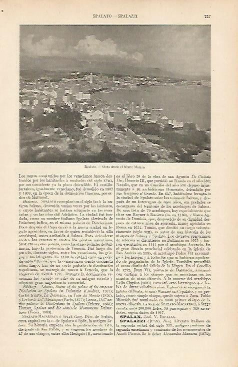 LAMINA ESPASA 7445: Vista de Spalato Croacia