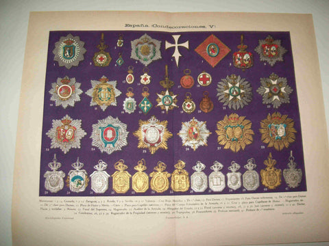 LAMINA ESPASA 19880: Condecoraciones de las Maestranzas de Espala