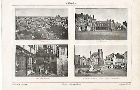 LAMINA ESPASA 13128: Vistas de Abbeville Francia