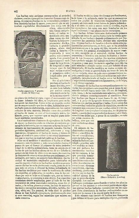 LAMINA ESPASA 21531: Hacha de Veracruz y hacha Azteca