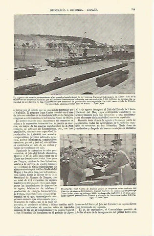 LAMINA ESPASA 21712: Muelle de la Empresa Nacional Siderurgica en Aviles