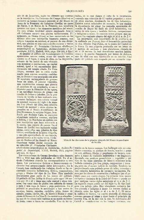 LAMINA ESPASA 21906: Pilastra visigoda del Museo Arqueologico de Sevilla
