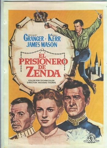 Poster ficha de cine: El prisionero de Zenda (Stewart Granger-Deborah Kerr)