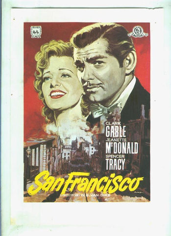 Poster ficha de cine: San Francisco (Clark Gable-Spencer Tracy)