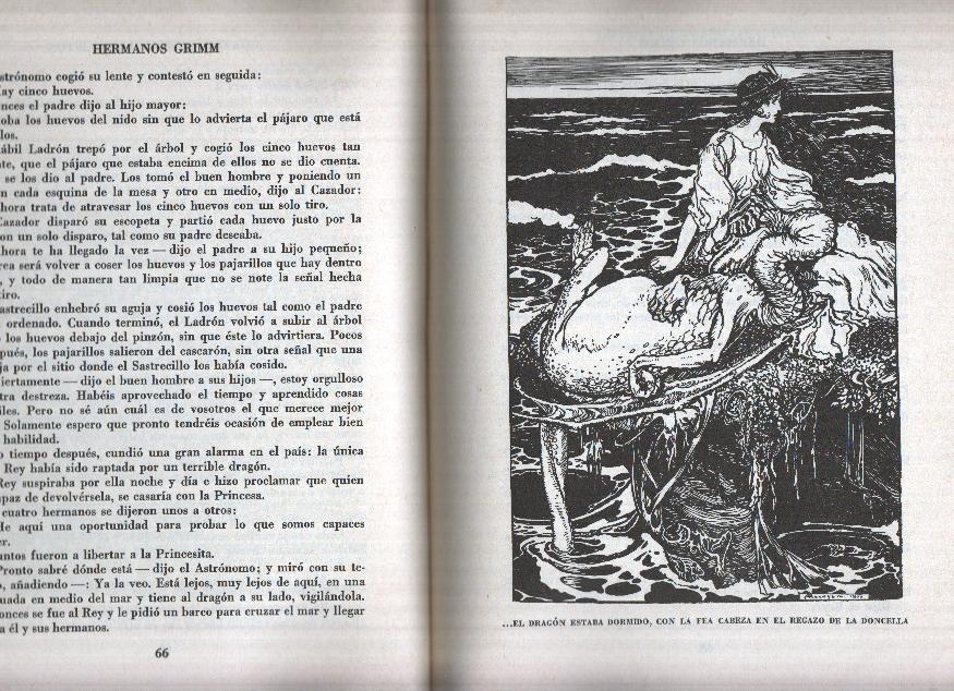 CUENTOS DE GRIMM, Ilustrados por Arthur Rackham (Quinta Edicion, Editorial Juventud 1985)