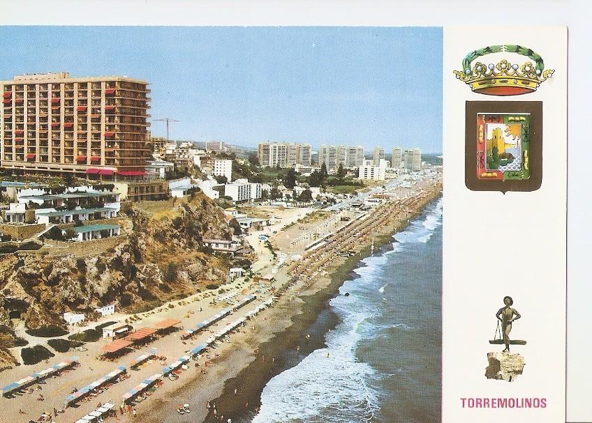 Postal 037230 : Torremolinos. Vista aerea de la playa la Roca