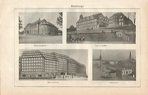 LAMINA ESPASA 544: Vistas de Hamburgo