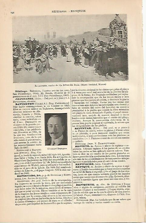 LAMINA ESPASA 1022: La procesion cuadro de Repin