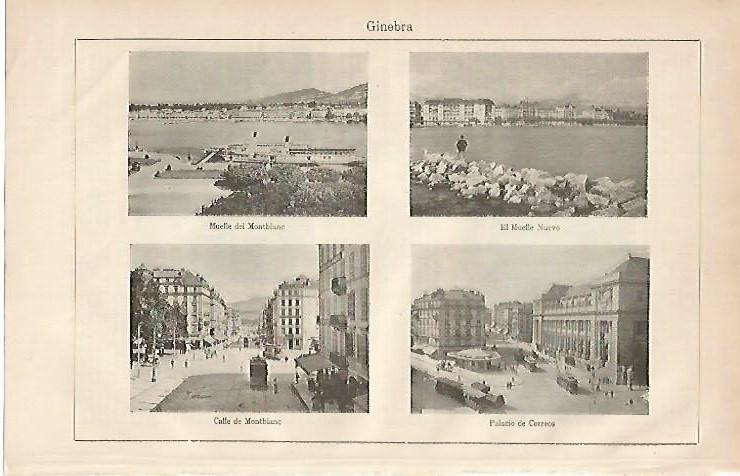 LAMINA ESPASA 2089: Vistas de Ginebra Suiza