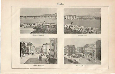 LAMINA ESPASA 2089: Vistas de Ginebra Suiza