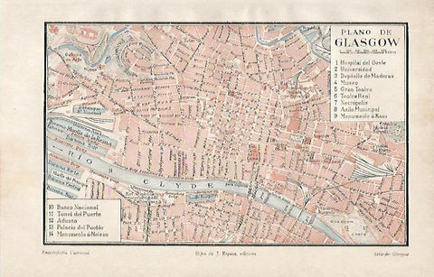 LAMINA ESPASA 2115: Plano de Glasgow Escocia