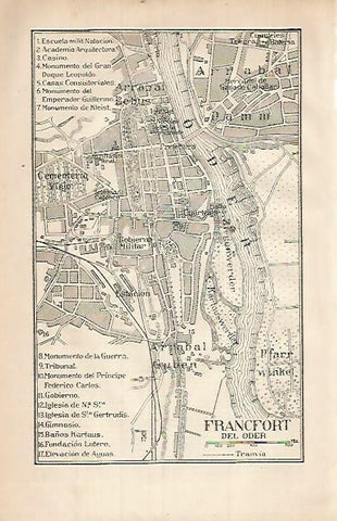 LAMINA ESPASA 3473: Plano de Francfort del Oder Alemania