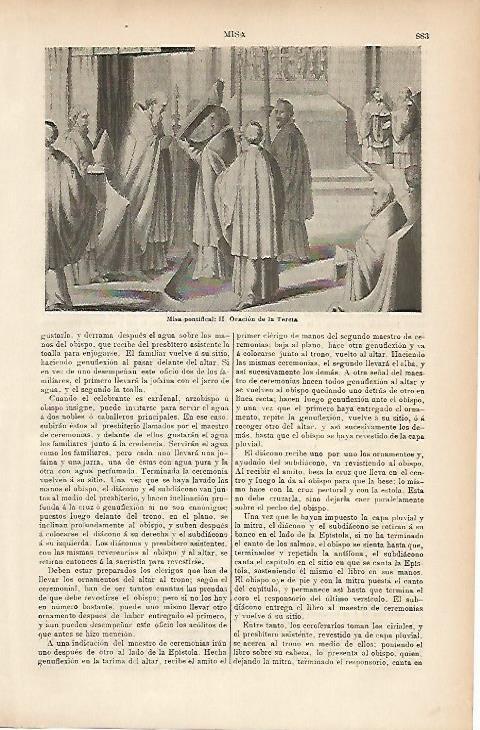 LAMINA ESPASA 5246: Oracion de la Tercia de la Misa Pontificial