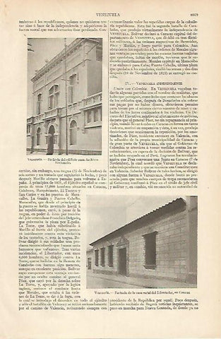 LAMINA ESPASA 6029: Casa natal de Bolivar en Caracas